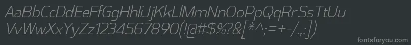 Шрифт AthabascaCdLtIt – серые шрифты на чёрном фоне