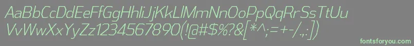 AthabascaCdLtIt-fontti – vihreät fontit harmaalla taustalla