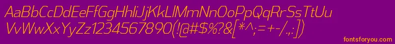 AthabascaCdLtIt Font – Orange Fonts on Purple Background