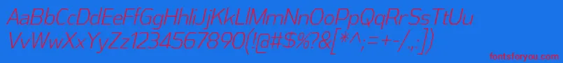 AthabascaCdLtIt Font – Red Fonts on Blue Background