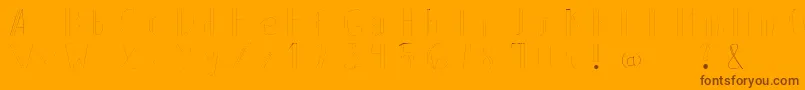 Backline-Schriftart – Braune Schriften auf orangefarbenem Hintergrund