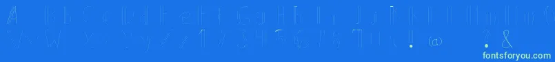 Backline-Schriftart – Grüne Schriften auf blauem Hintergrund