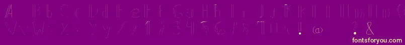 Backline-Schriftart – Gelbe Schriften auf violettem Hintergrund