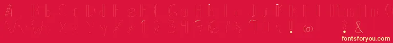 Backline-Schriftart – Gelbe Schriften auf rotem Hintergrund