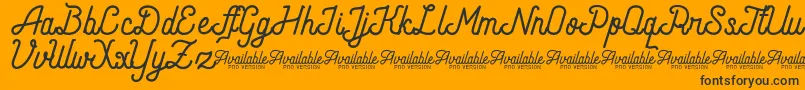 Шрифт AndaraScriptDemo – чёрные шрифты на оранжевом фоне