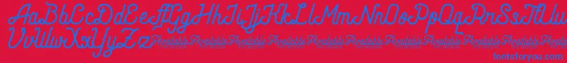AndaraScriptDemo Font – Blue Fonts on Red Background