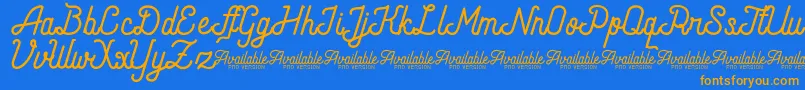 AndaraScriptDemo Font – Orange Fonts on Blue Background