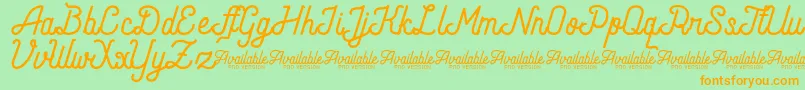 AndaraScriptDemo Font – Orange Fonts on Green Background
