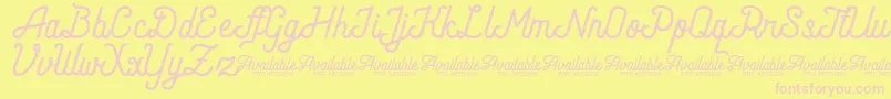 AndaraScriptDemo Font – Pink Fonts on Yellow Background