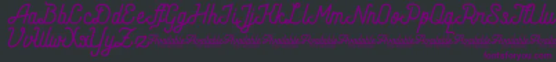 AndaraScriptDemo-fontti – violetit fontit mustalla taustalla