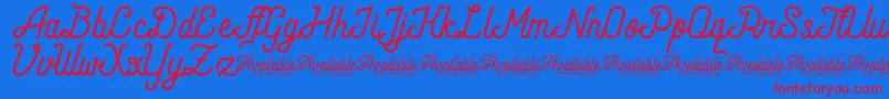 AndaraScriptDemo Font – Red Fonts on Blue Background