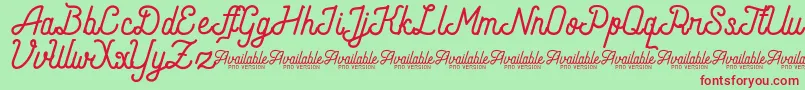 AndaraScriptDemo Font – Red Fonts on Green Background