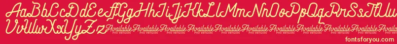 AndaraScriptDemo Font – Yellow Fonts on Red Background