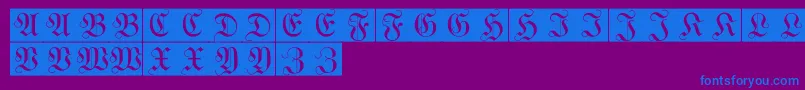 WittewittmajusclesFlourishbricks Font – Blue Fonts on Purple Background