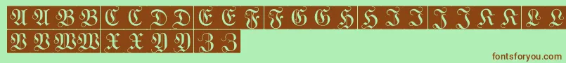 WittewittmajusclesFlourishbricks Font – Brown Fonts on Green Background