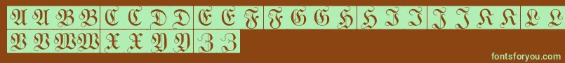 WittewittmajusclesFlourishbricks Font – Green Fonts on Brown Background