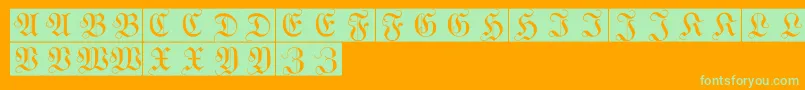 WittewittmajusclesFlourishbricks Font – Green Fonts on Orange Background