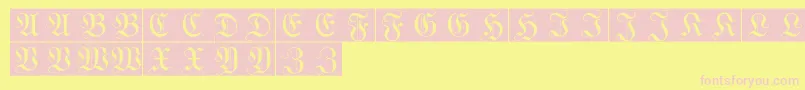 WittewittmajusclesFlourishbricks Font – Pink Fonts on Yellow Background