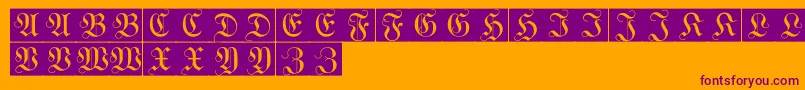 WittewittmajusclesFlourishbricks Font – Purple Fonts on Orange Background