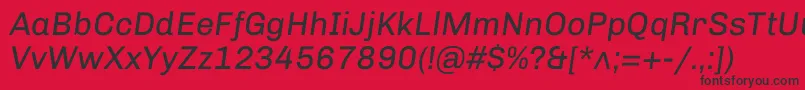 ChivoItalic Font – Black Fonts on Red Background