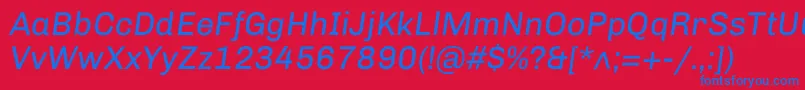 ChivoItalic Font – Blue Fonts on Red Background