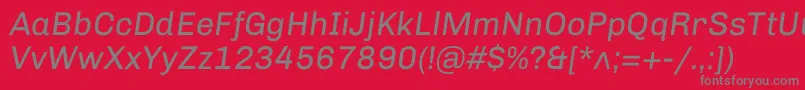 ChivoItalic Font – Gray Fonts on Red Background
