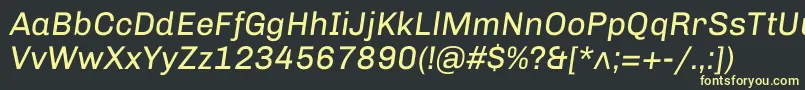 ChivoItalic Font – Yellow Fonts on Black Background