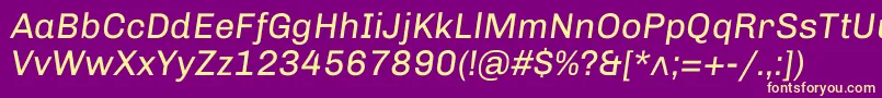 ChivoItalic Font – Yellow Fonts on Purple Background