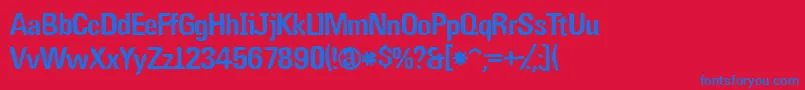 Nugothic Font – Blue Fonts on Red Background