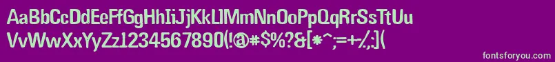 Nugothic Font – Green Fonts on Purple Background