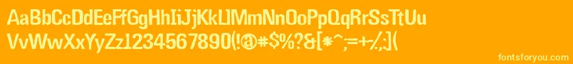 Nugothic Font – Yellow Fonts on Orange Background