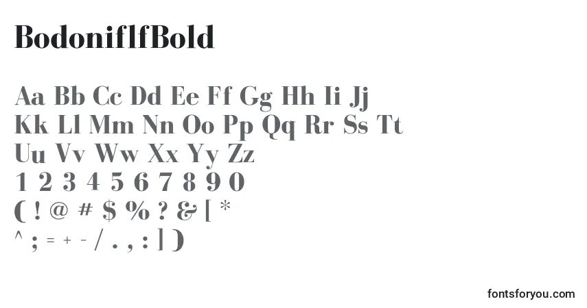 Schriftart BodoniflfBold – Alphabet, Zahlen, spezielle Symbole