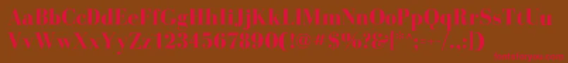 フォントBodoniflfBold – 赤い文字が茶色の背景にあります。