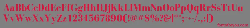 フォントBodoniflfBold – 赤い文字の灰色の背景