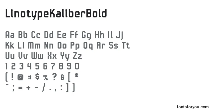 A fonte LinotypeKaliberBold – alfabeto, números, caracteres especiais