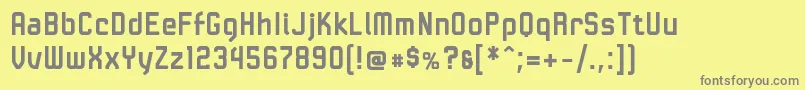 フォントLinotypeKaliberBold – 黄色の背景に灰色の文字