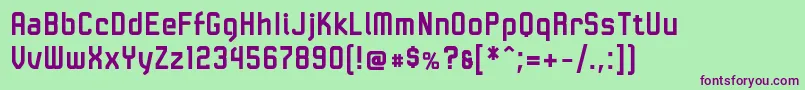 LinotypeKaliberBold Font – Purple Fonts on Green Background