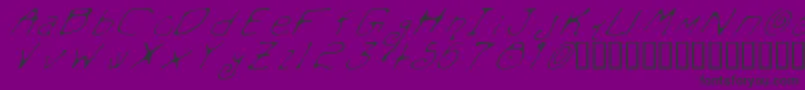 MondoMessoFontoItalic-fontti – mustat fontit violetilla taustalla