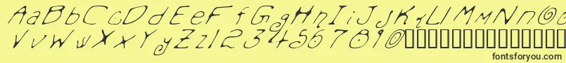 MondoMessoFontoItalic Font – Black Fonts on Yellow Background