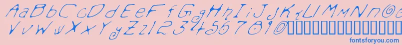 MondoMessoFontoItalic Font – Blue Fonts on Pink Background