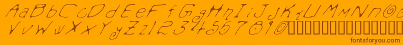 MondoMessoFontoItalic Font – Brown Fonts on Orange Background