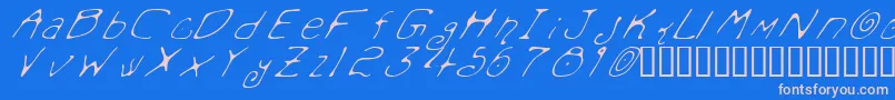 フォントMondoMessoFontoItalic – ピンクの文字、青い背景