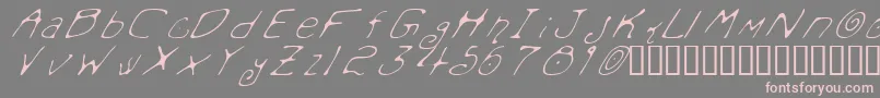 MondoMessoFontoItalic-Schriftart – Rosa Schriften auf grauem Hintergrund