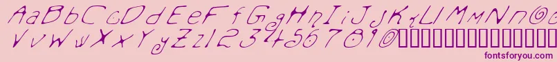 MondoMessoFontoItalic Font – Purple Fonts on Pink Background