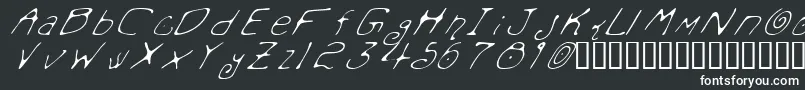 MondoMessoFontoItalic-Schriftart – Weiße Schriften auf schwarzem Hintergrund