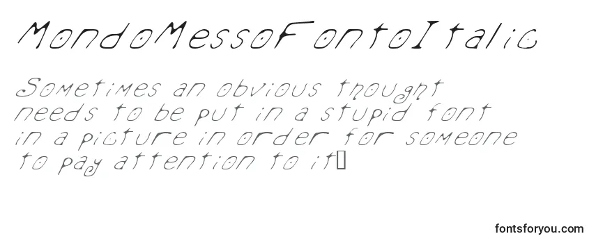 Review of the MondoMessoFontoItalic Font