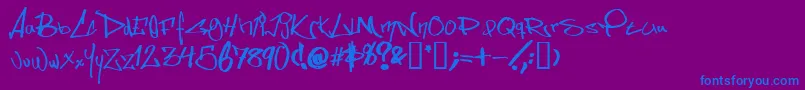 SomesStyleStraightOutOfSweden Font – Blue Fonts on Purple Background