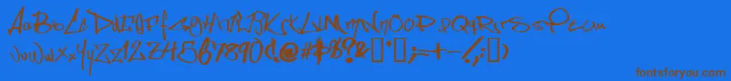 SomesStyleStraightOutOfSweden Font – Brown Fonts on Blue Background