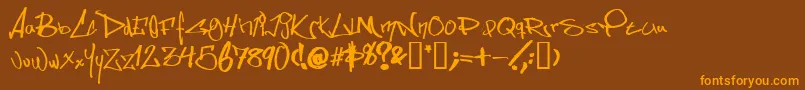 SomesStyleStraightOutOfSweden Font – Orange Fonts on Brown Background