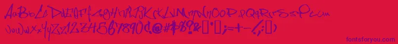 SomesStyleStraightOutOfSweden Font – Purple Fonts on Red Background